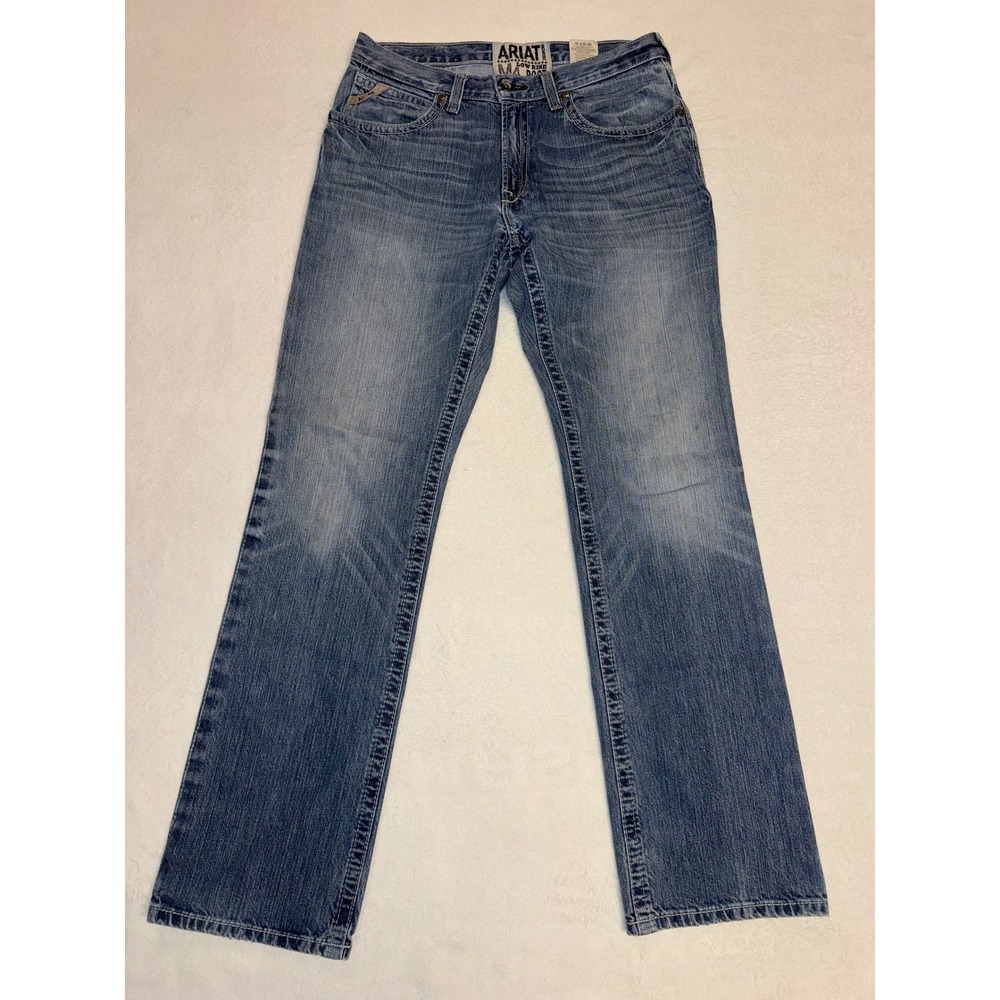 Ariat M4 Low Rise Boot Cut Jeans Mens 33x36 Medium Wash Denim Western Work Wear
